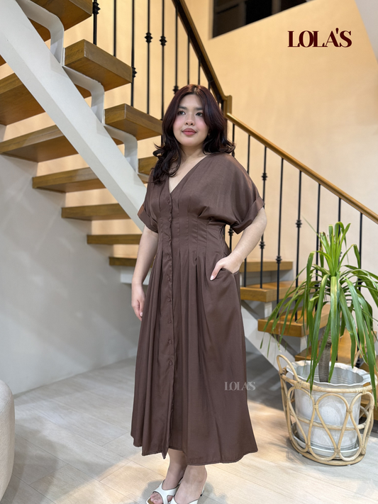 Frederica Dress (Choco Brown)