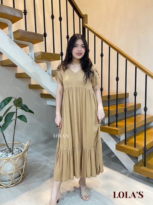 Jane Dress (Mocha Polka )