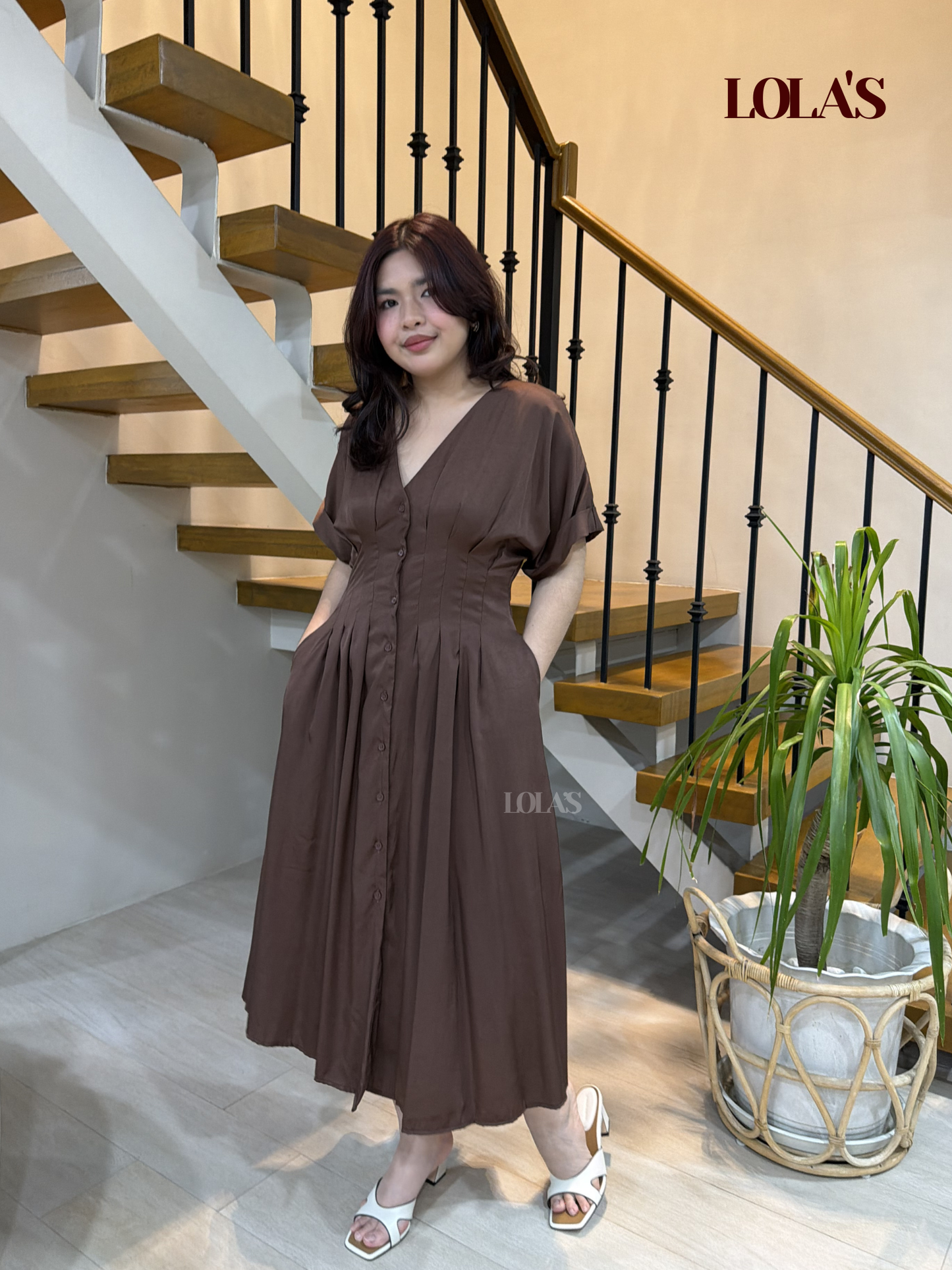 Frederica Dress (Choco Brown)