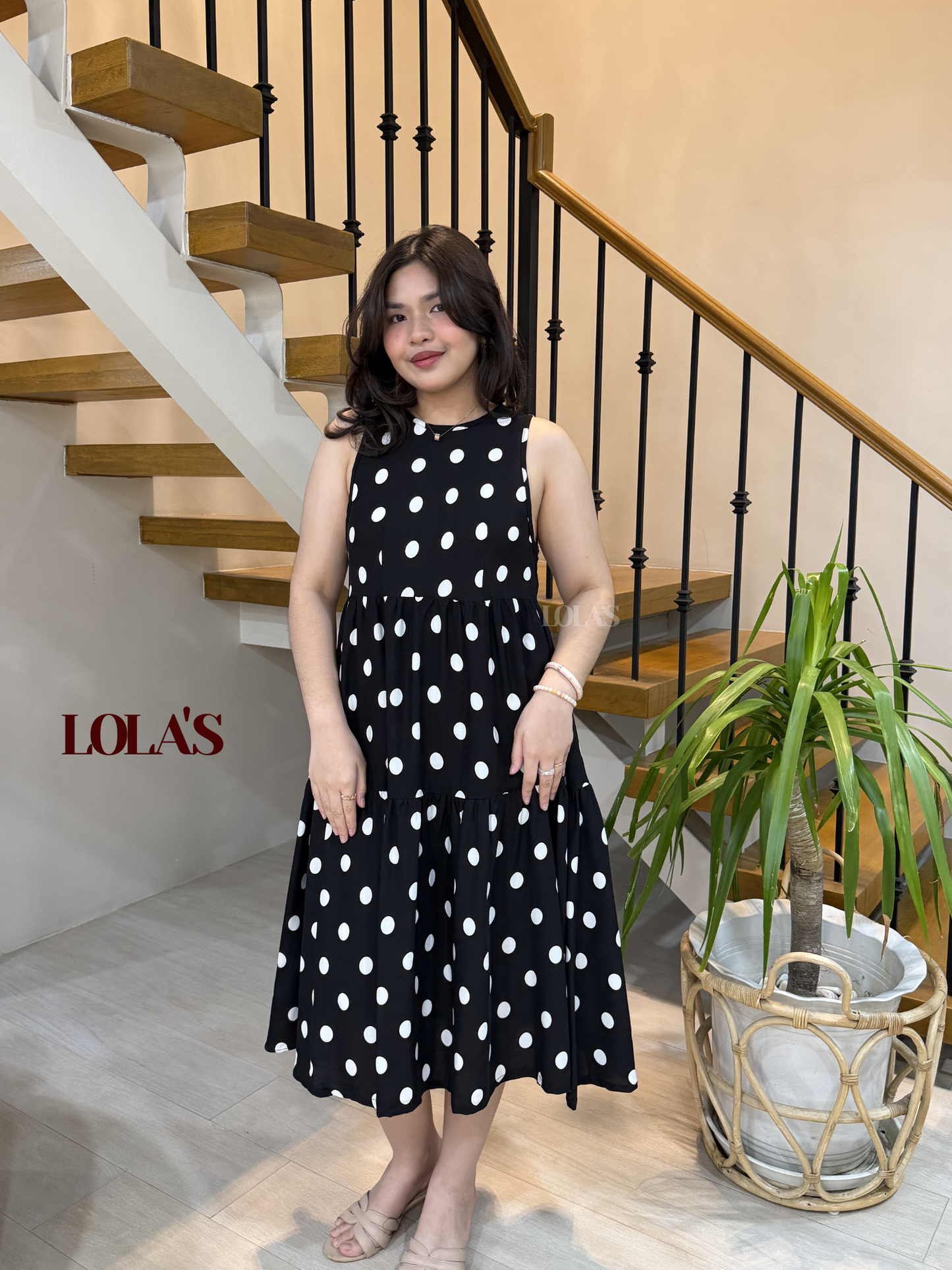 Miles Dress (Black Polka)