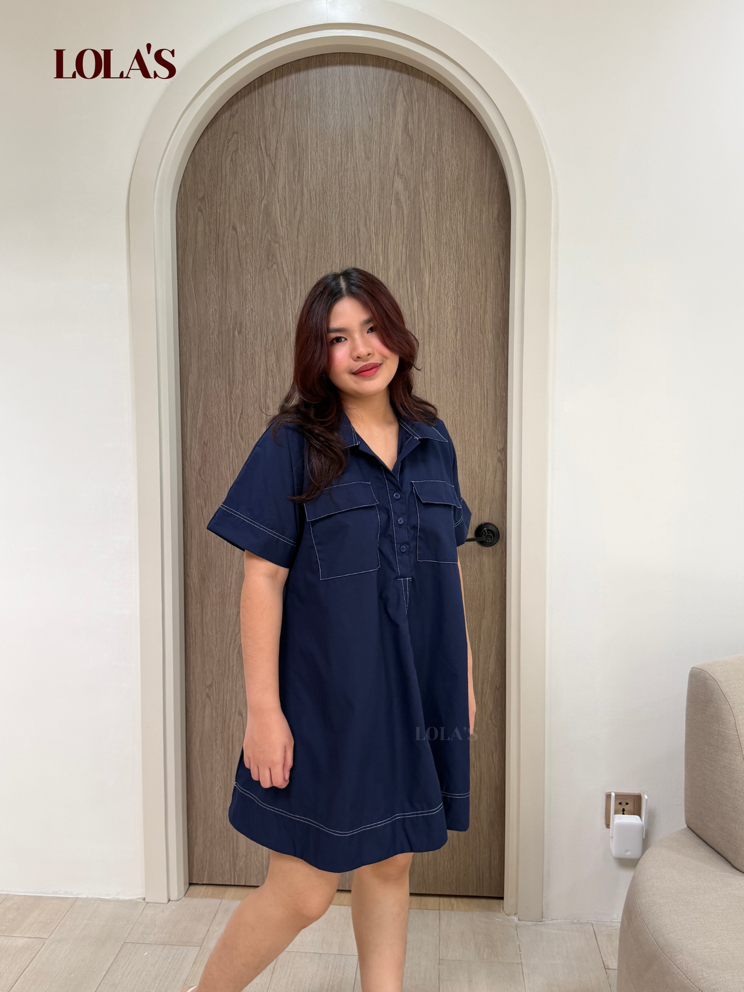 Sandrine Dress (Navy Blue)