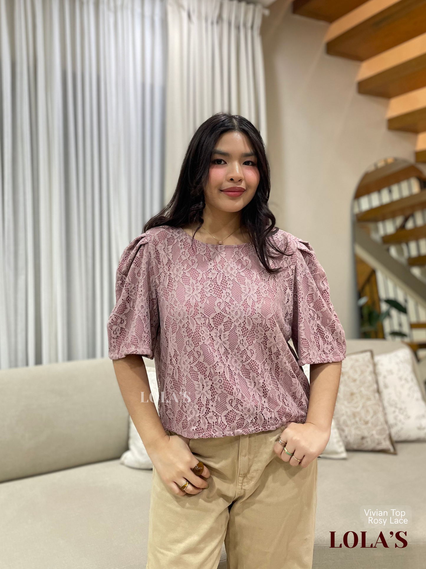 Vivian Top (Rosy Lace)