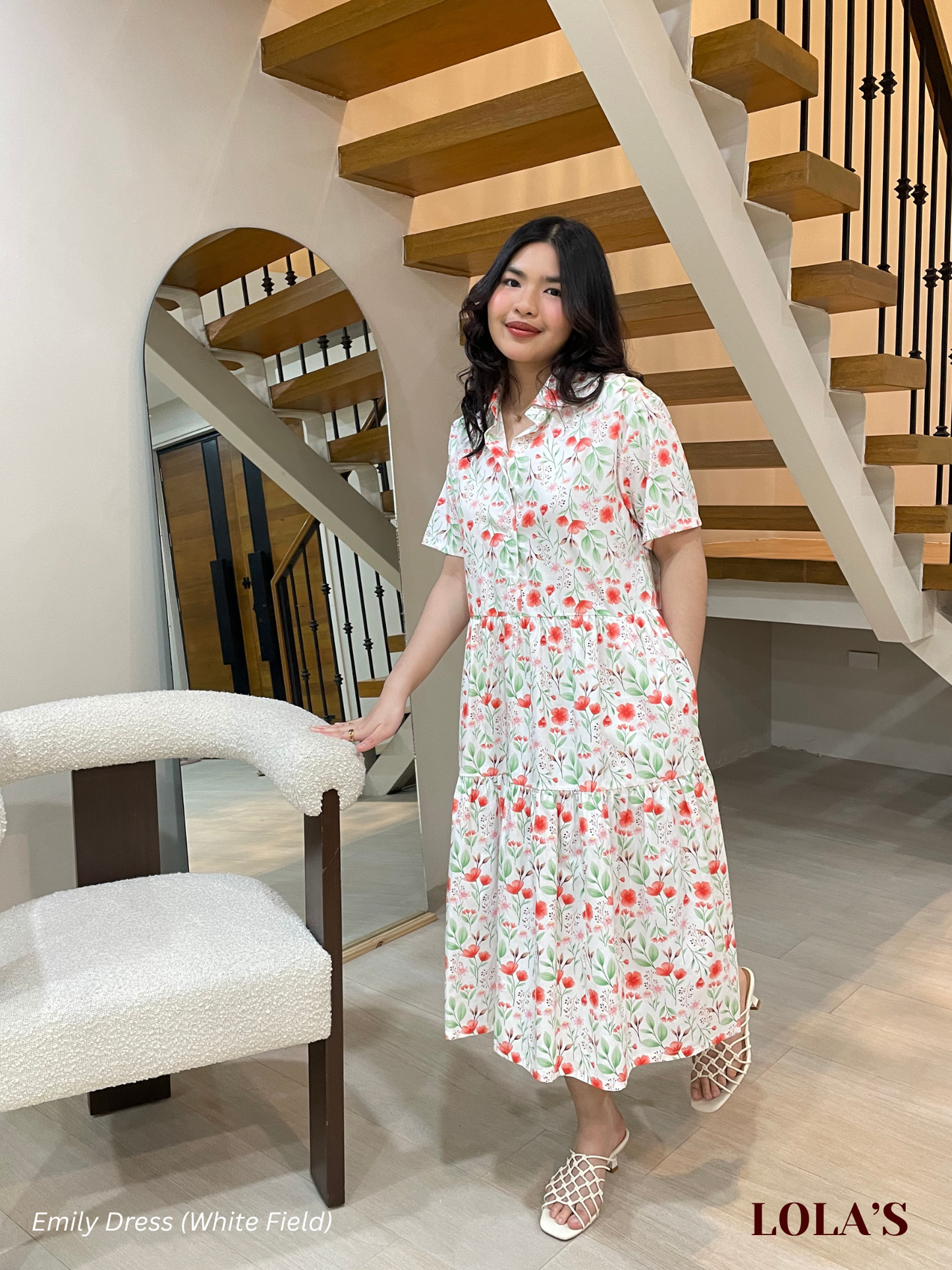 Emily Dress (White Field)