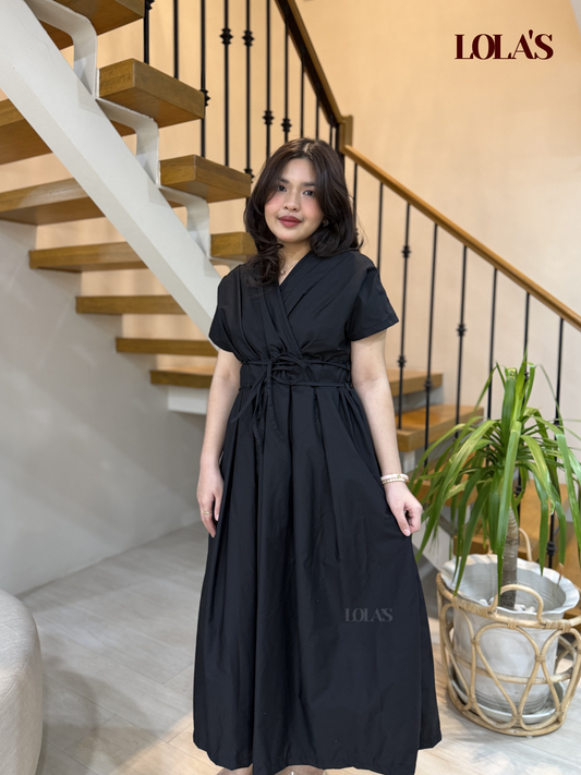 Kaye Dress (Black Poplin)
