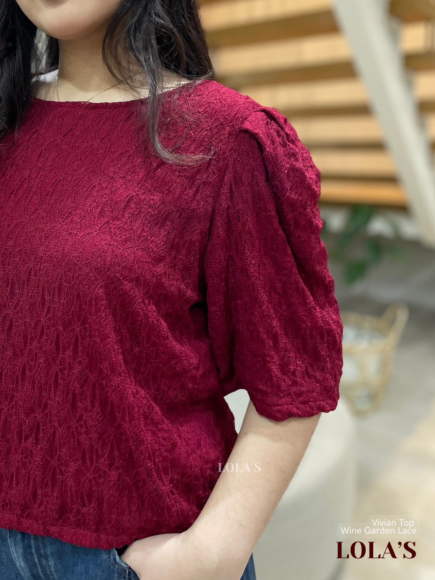 Vivian Top (Wine Garden Lace)