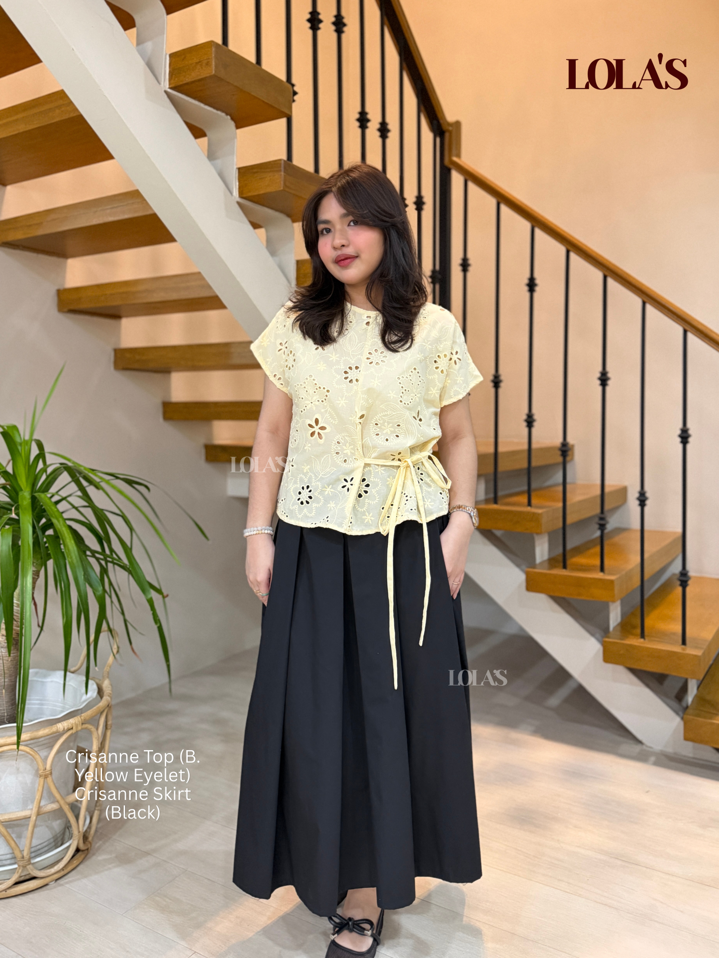 Crisanne Top (Butter Yellow Eyelet)