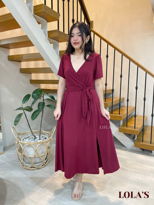 Celestine Dress (Maroon)