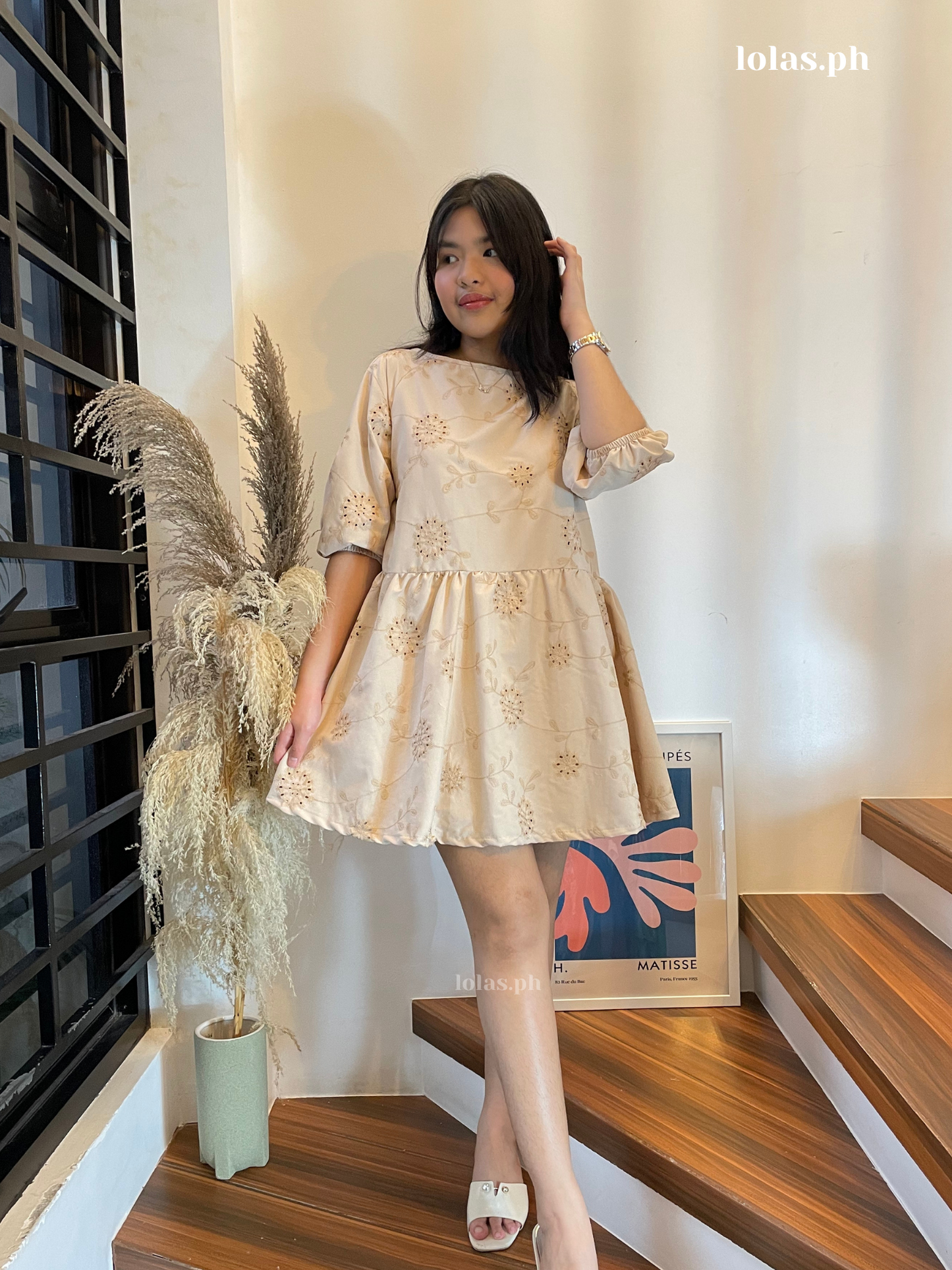 Andrea Dress (Bone Eyelet)