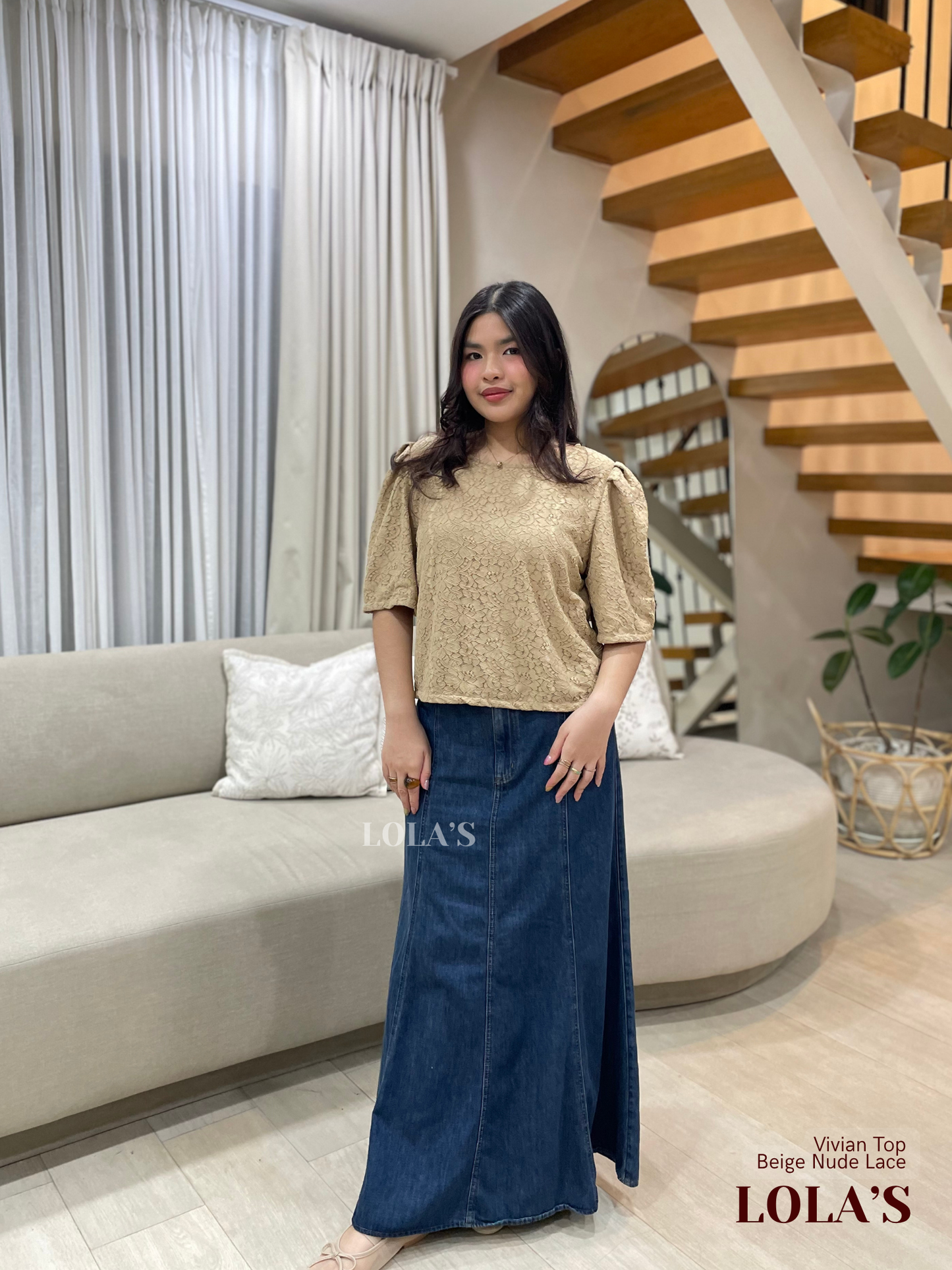 Vivian Top (Beige Nude Lace)