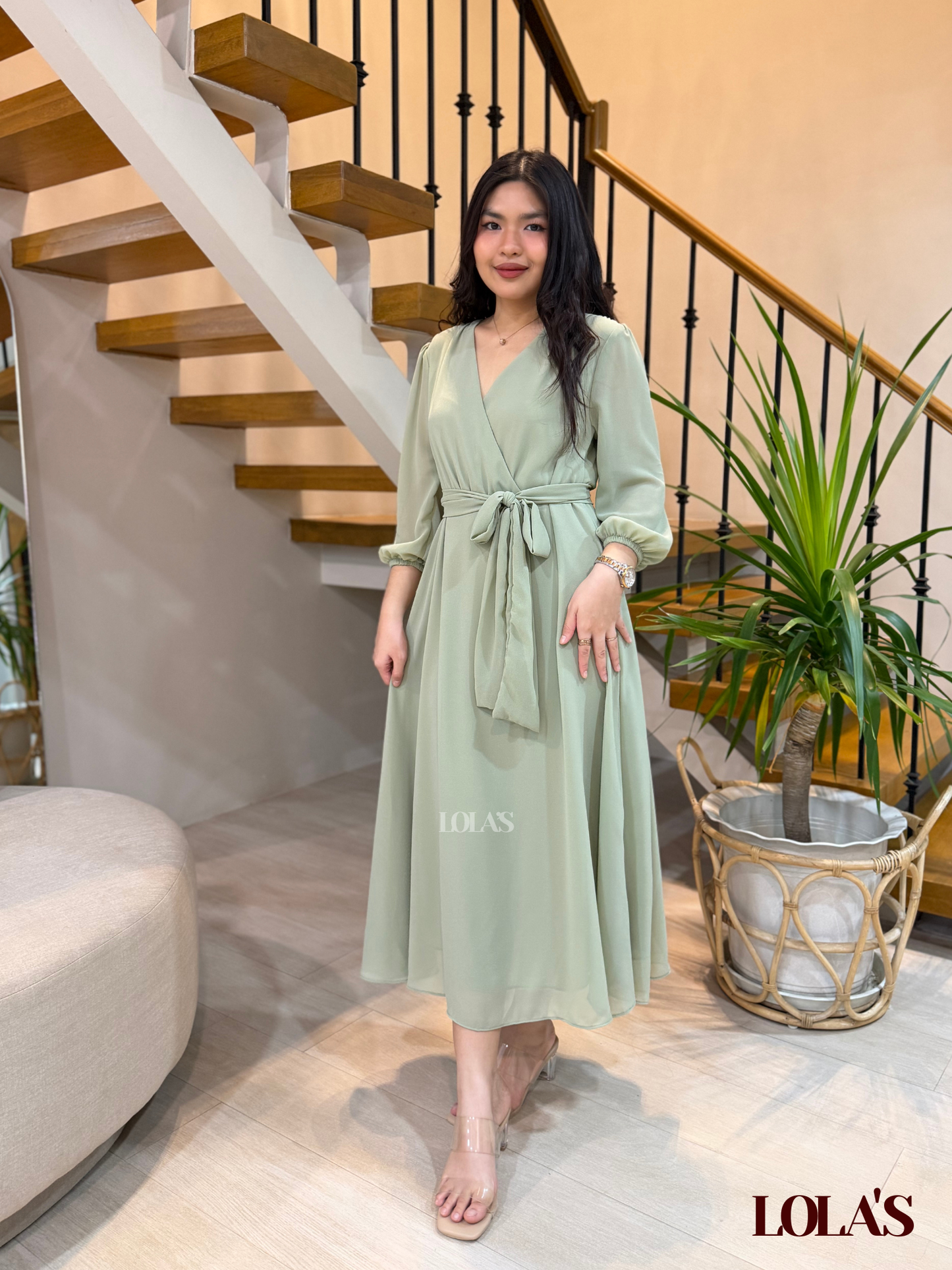 Paula Dress (Sage)