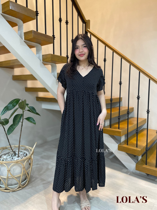 Jane Dress (Black Polka)