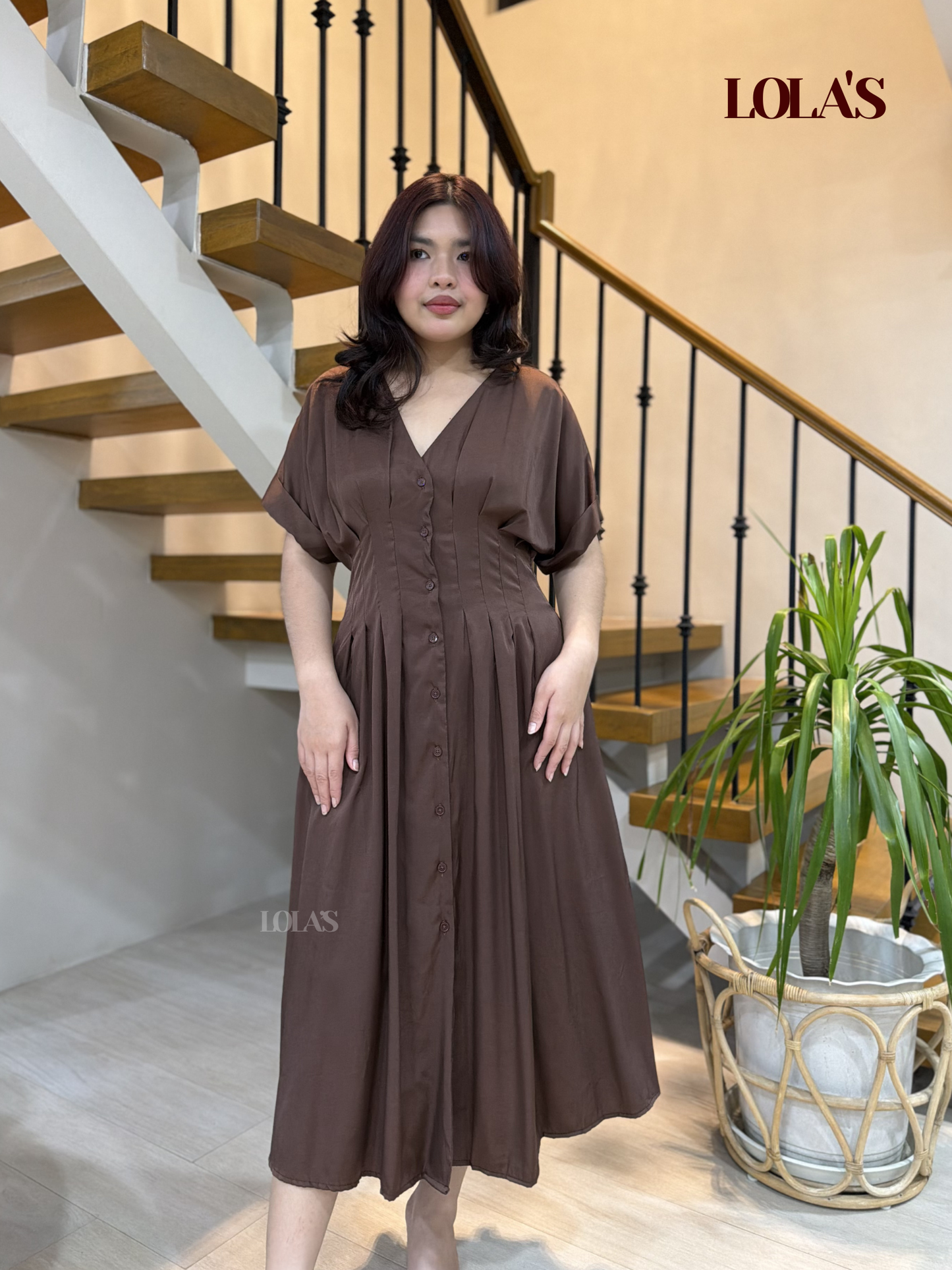 Frederica Dress (Choco Brown)