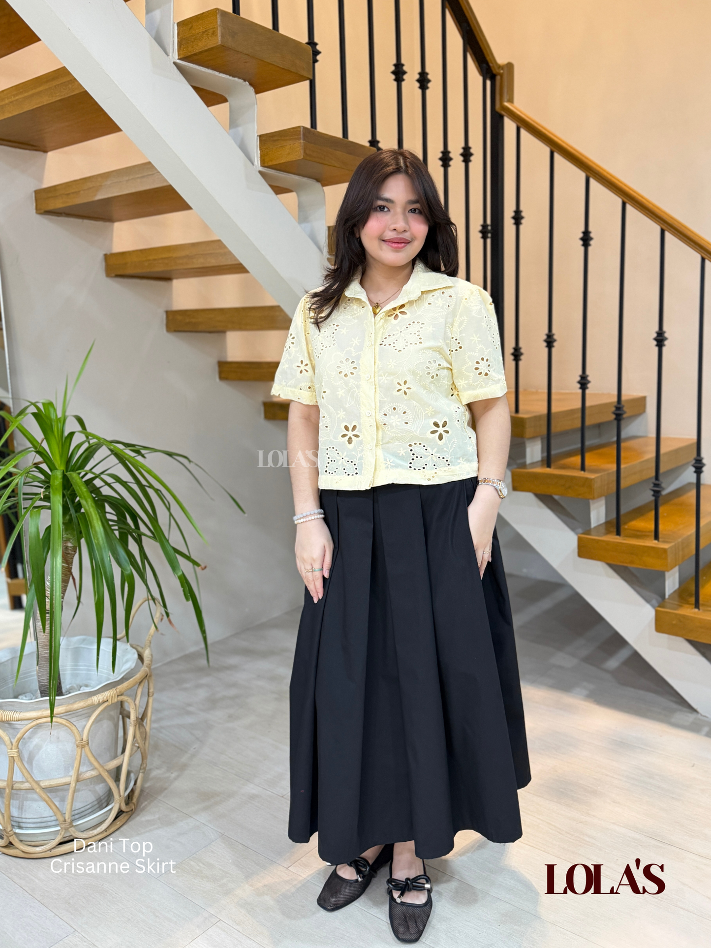 Dani Top (Butter Yellow Eyelet)