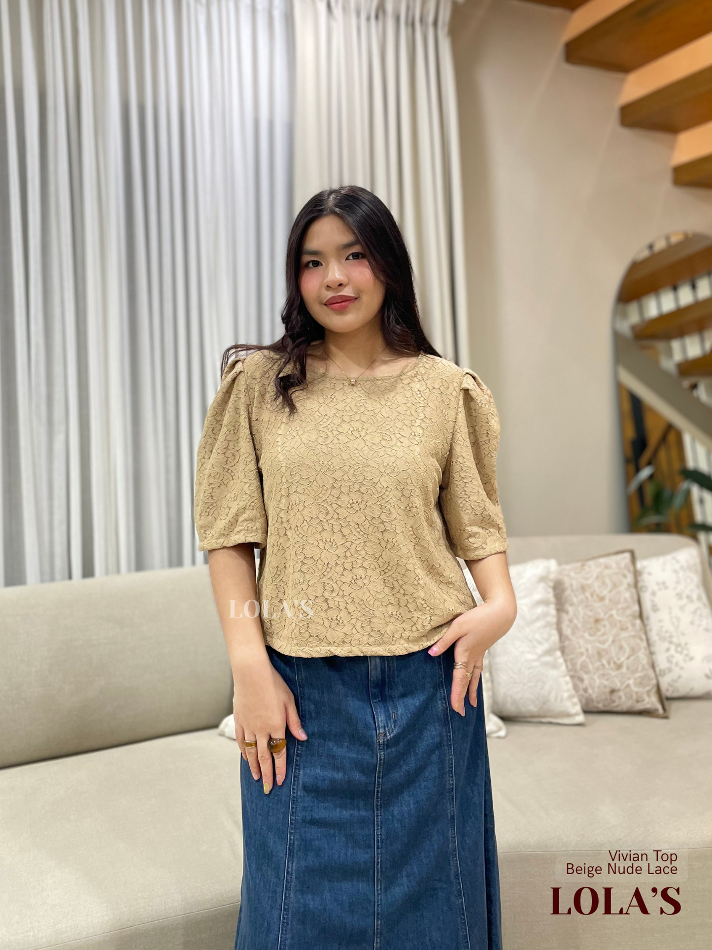 Vivian Top (Beige Nude Lace)