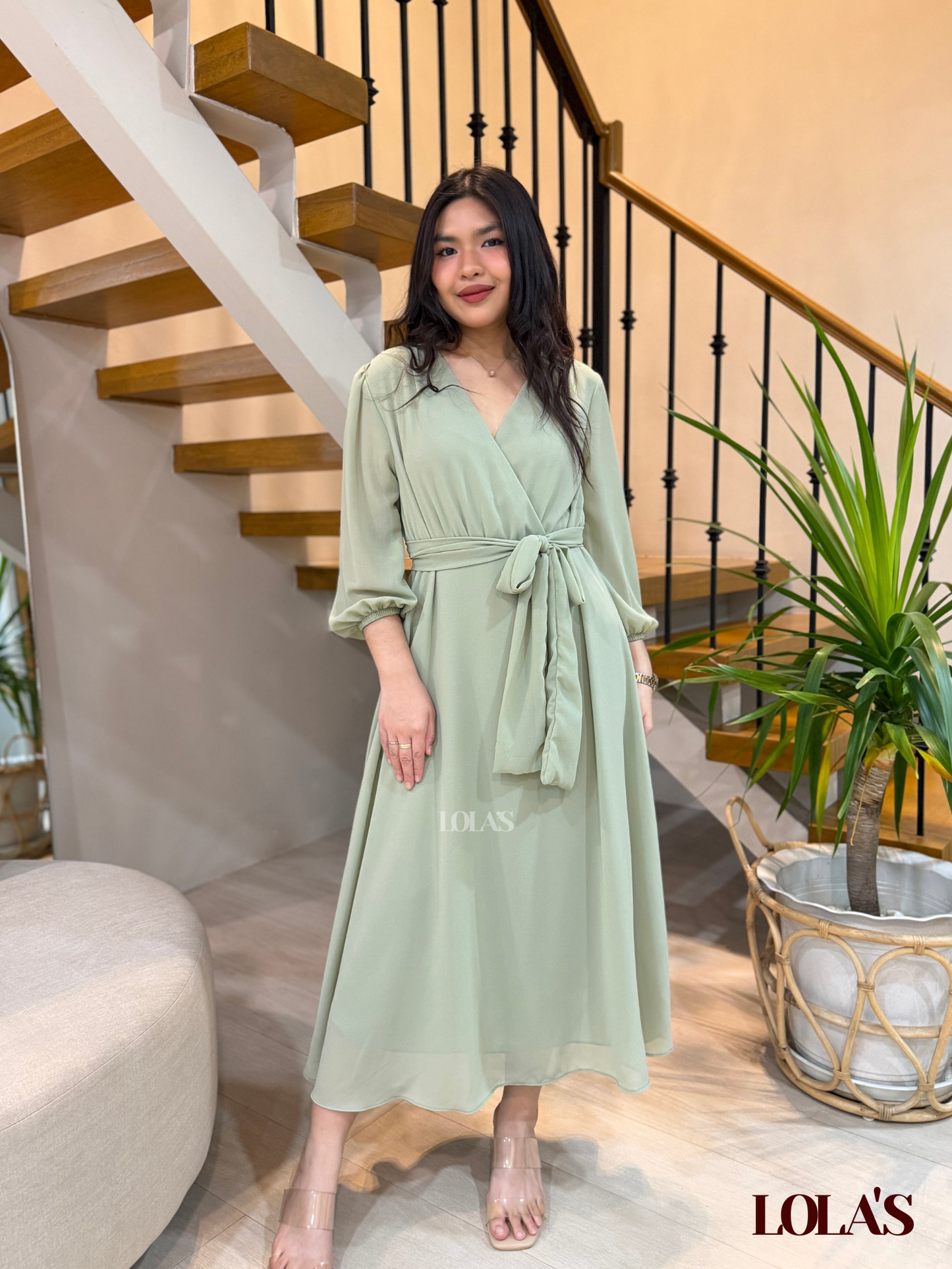 Paula Dress (Sage)