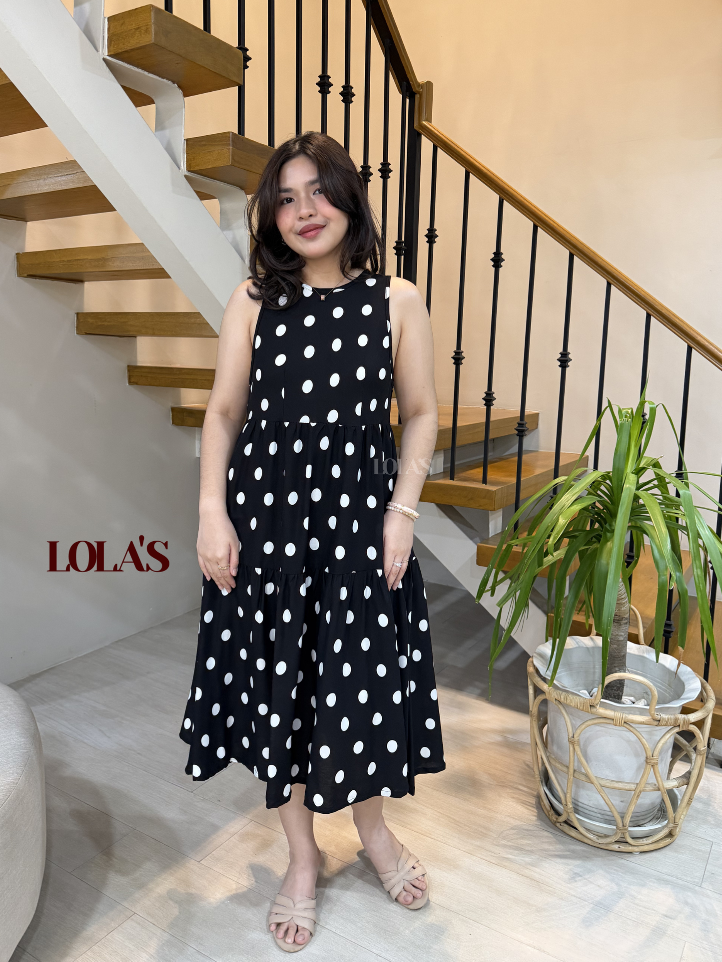 Miles Dress (Black Polka)