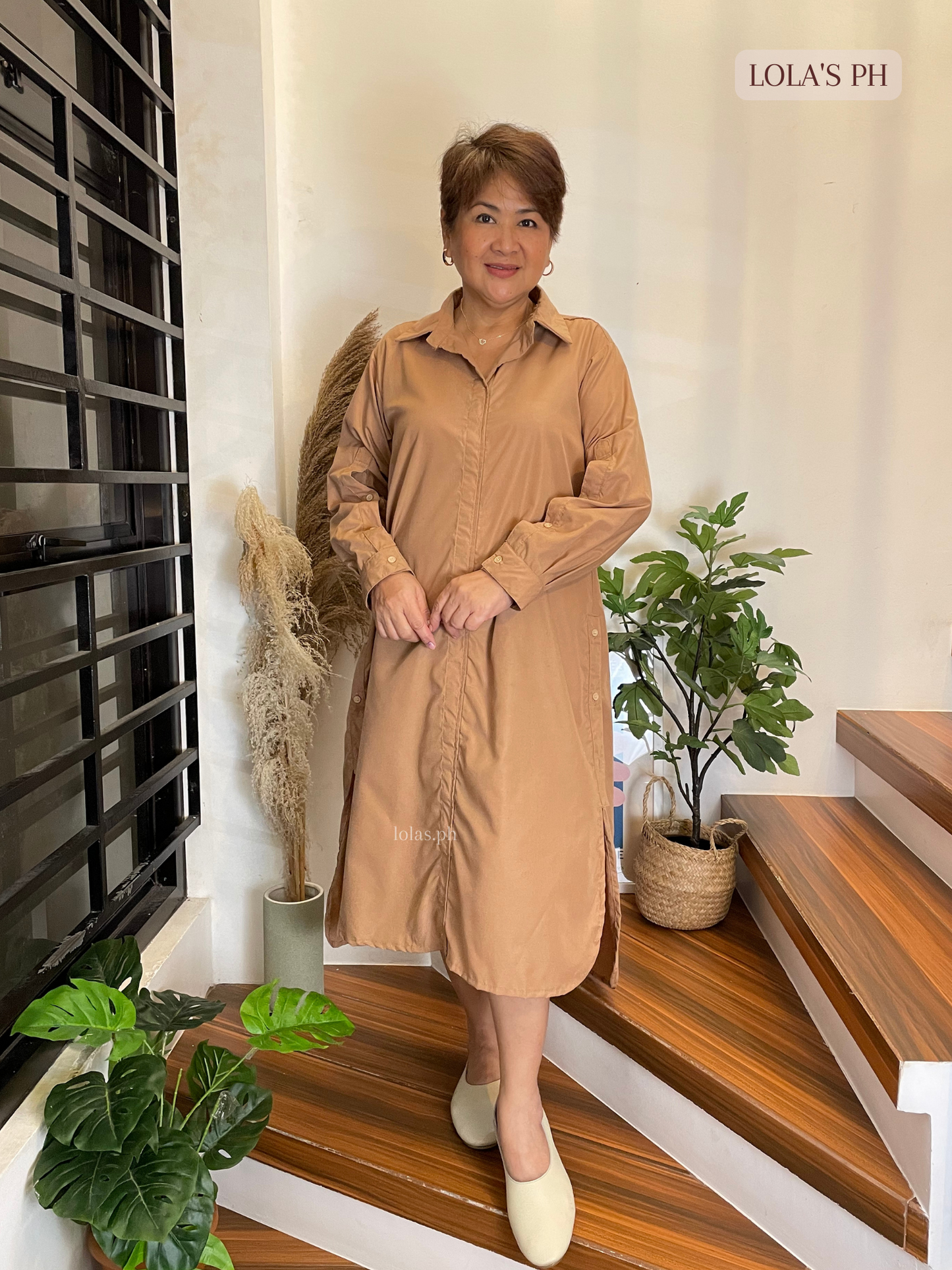 Brianna Polo Dress (Mocha)