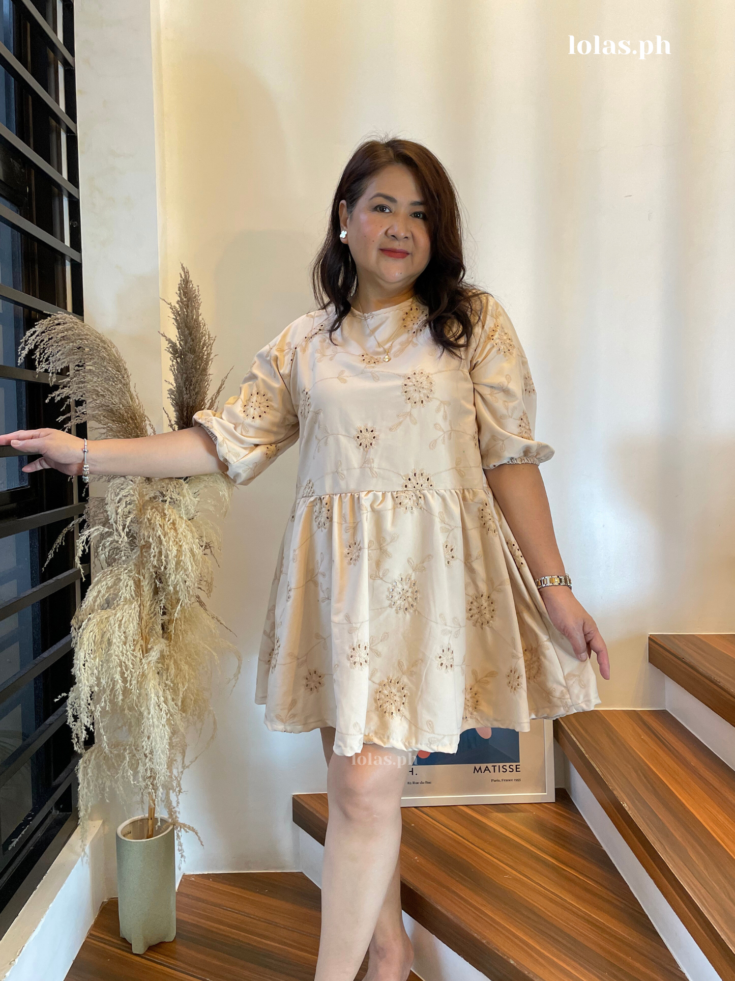 Andrea Dress (Bone Eyelet)