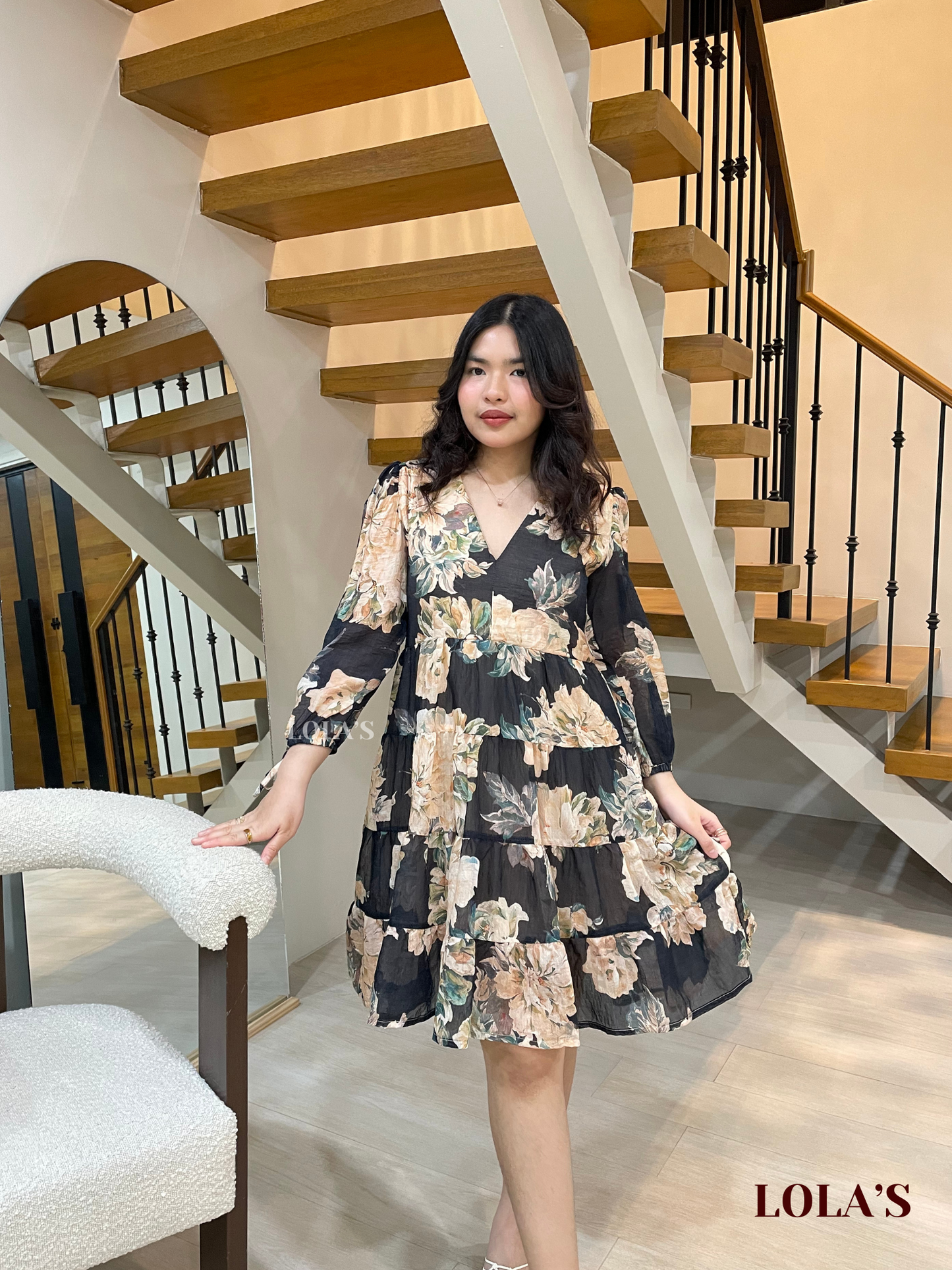 Diana Dress (Black Flora)