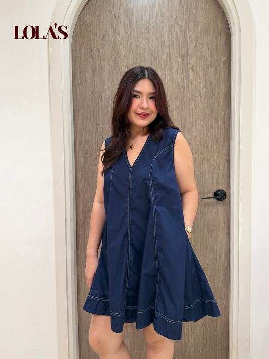 Victoria Dress (Navy Blue)