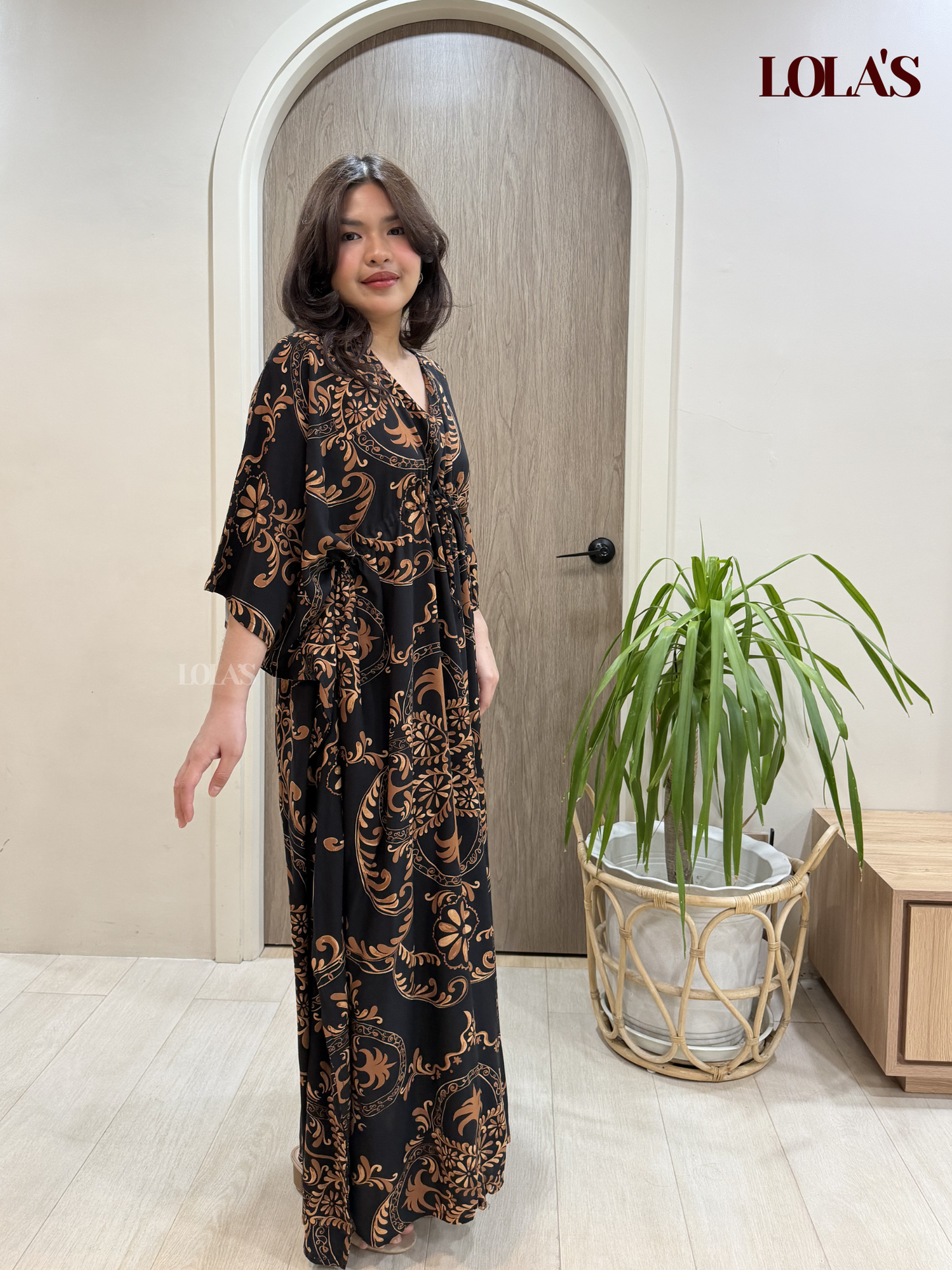 Rowena Dress (Black  Baroque)