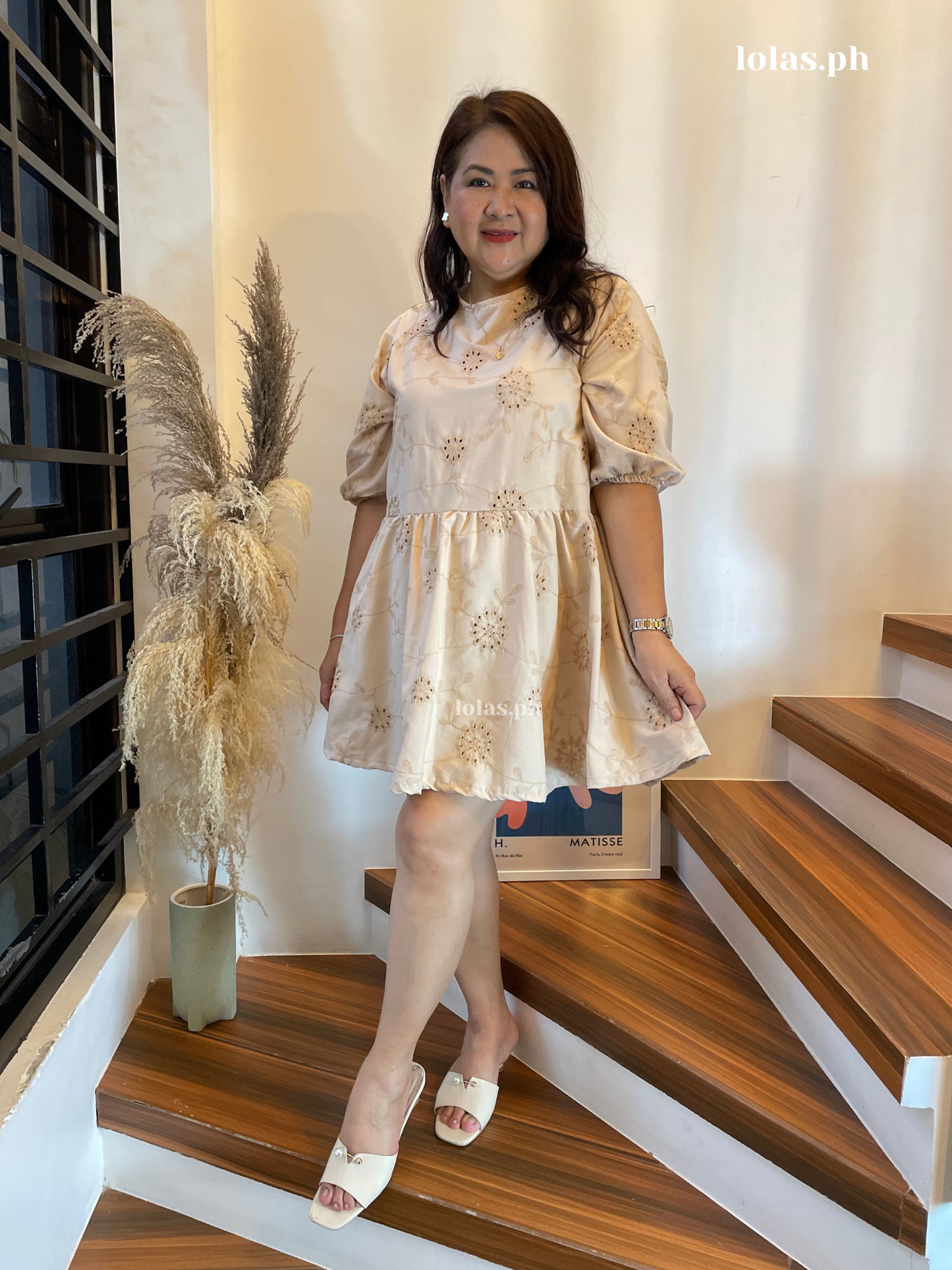 Andrea Dress (Bone Eyelet)