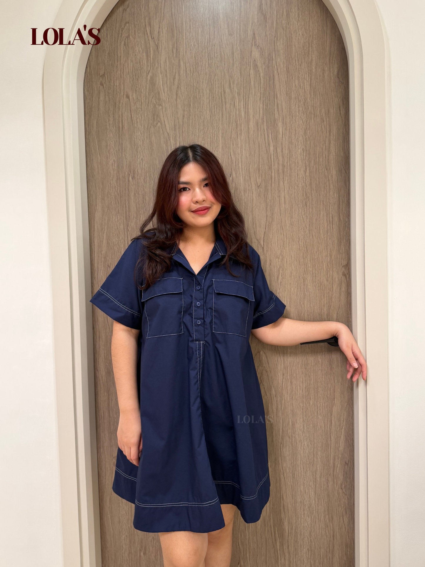 Sandrine Dress (Navy Blue)