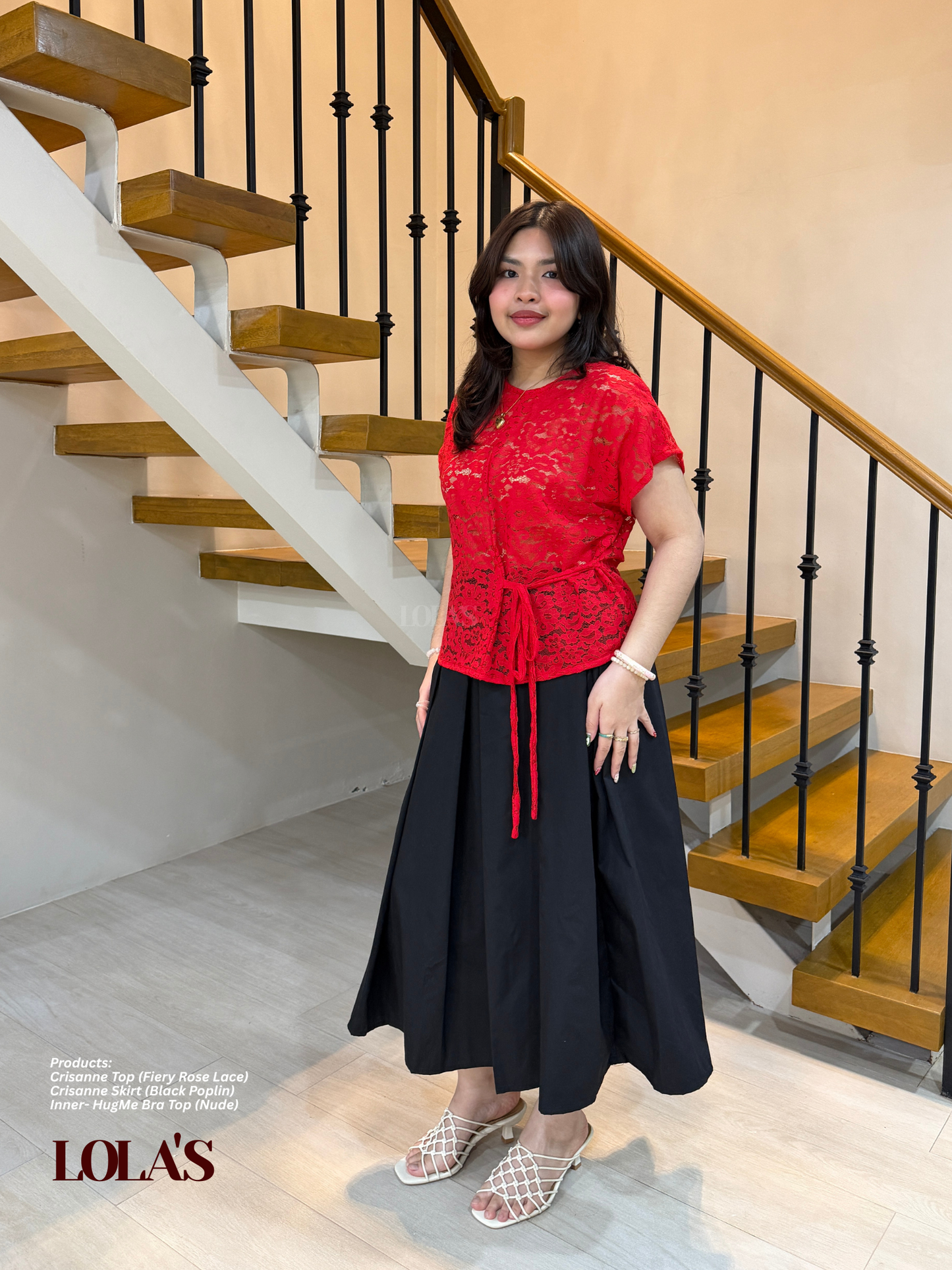 Crisanne Top (Fiery Rose Lace | Sheer | See-Through)