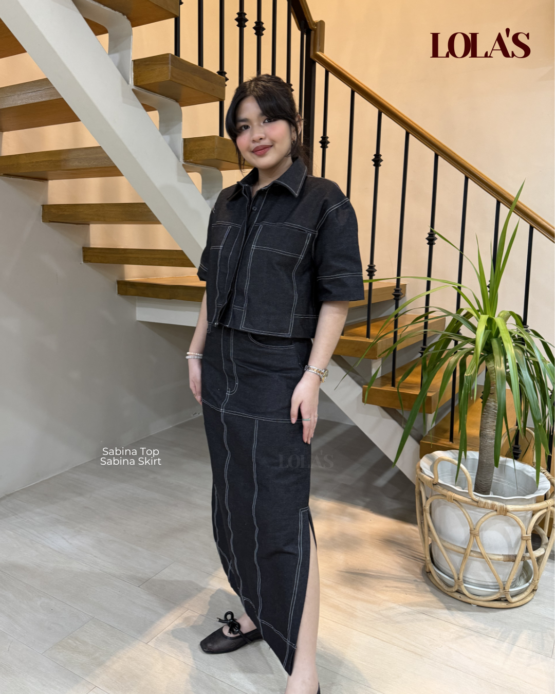 Sabina Top (Black Denim)