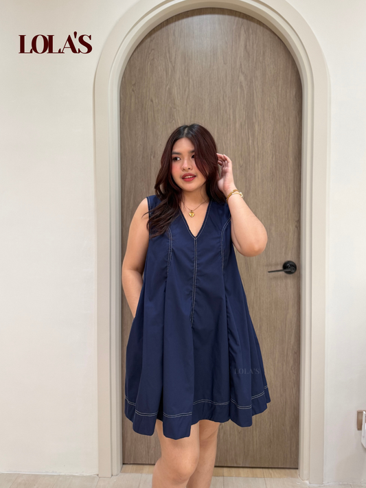 Victoria Dress (Navy Blue)