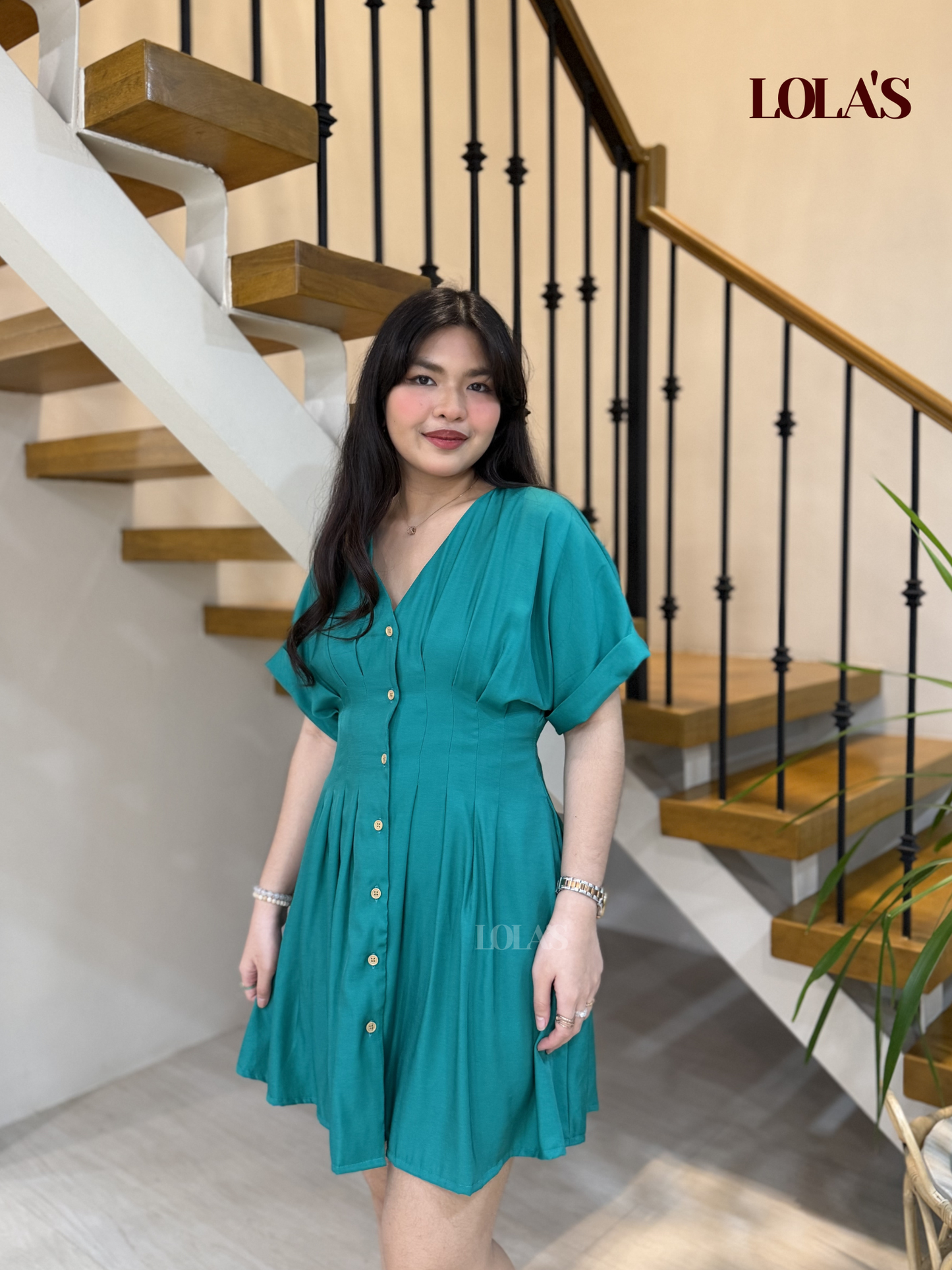 Felicia Dress (Aqua Green)