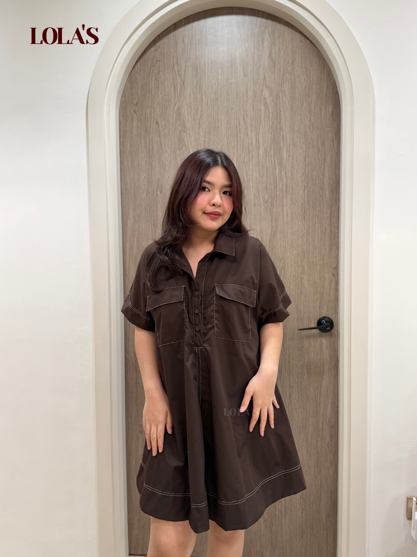 Sandrine Dress (Chocolate )