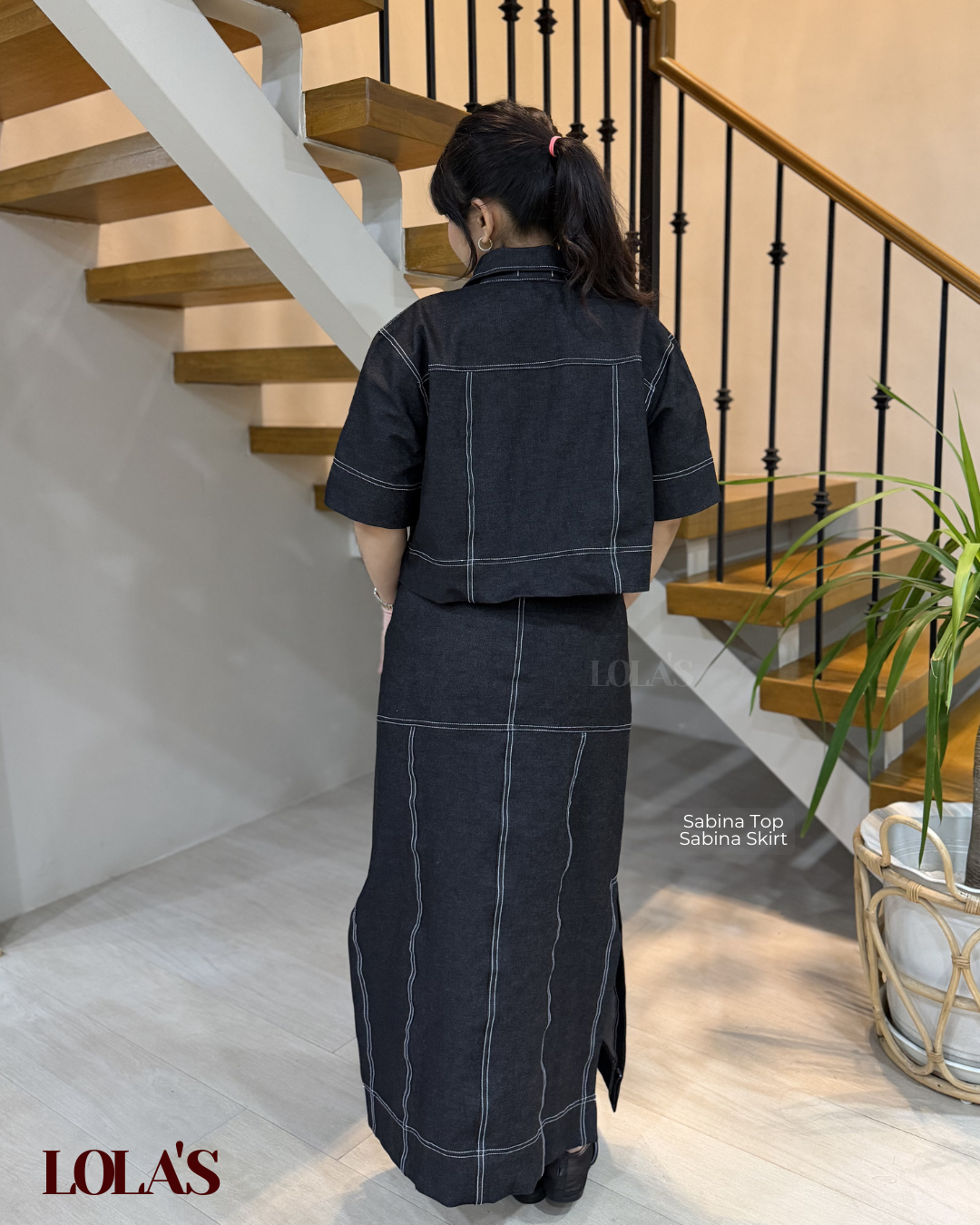Sabina Top (Black Denim)