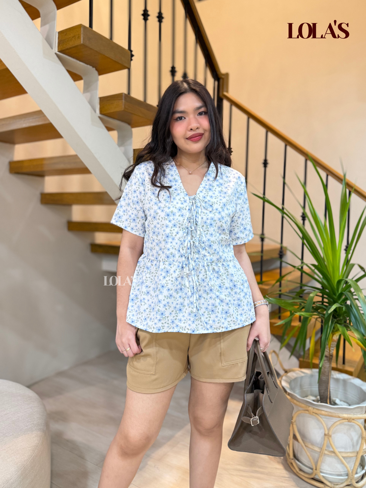 BIEN COORDS (Blue Blossom + Mocha Shorts)