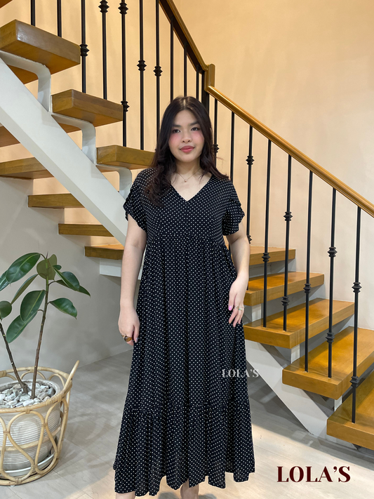 Jane Dress (Black Polka)