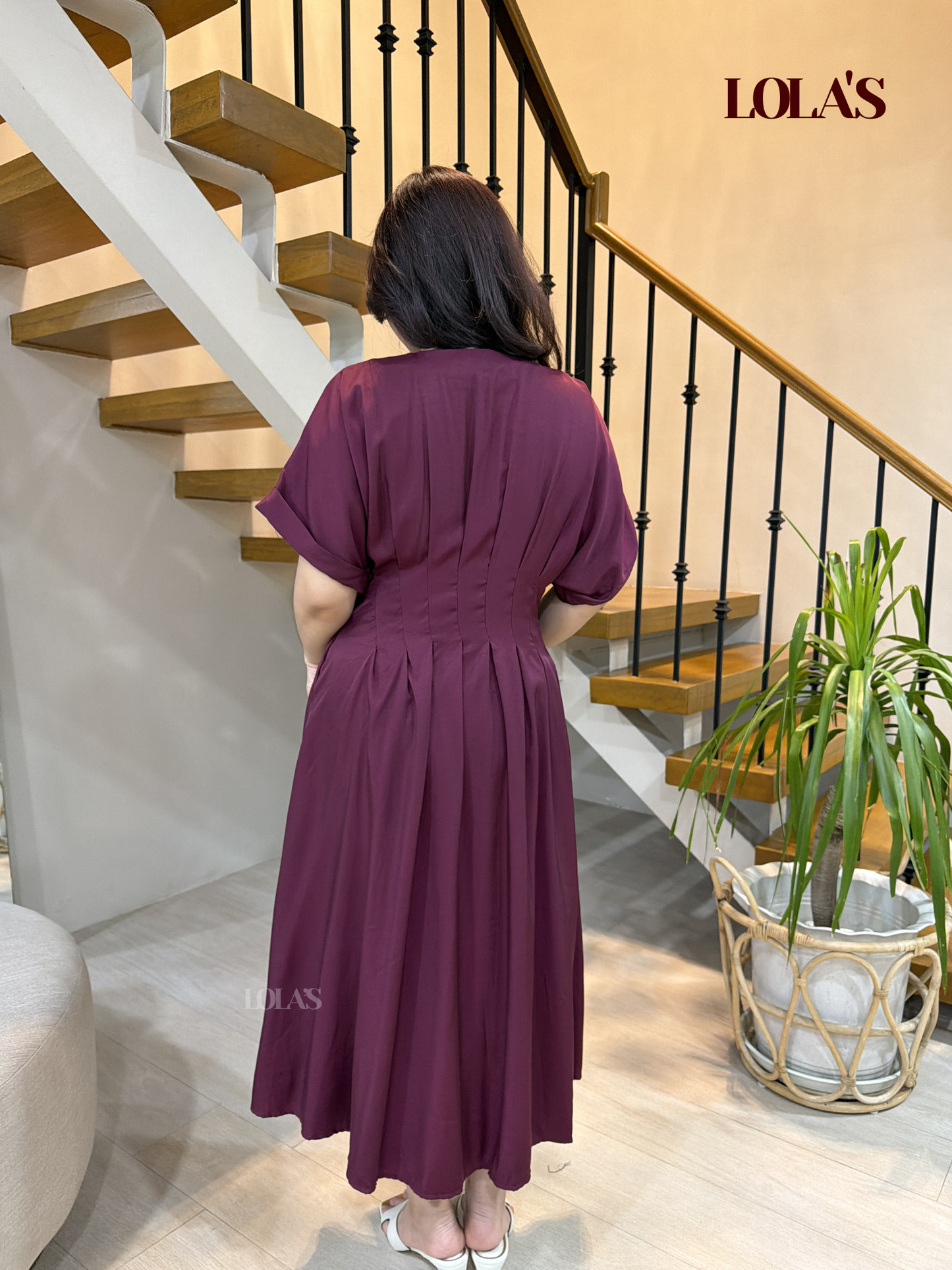 Frederica Dress (Burgundy)