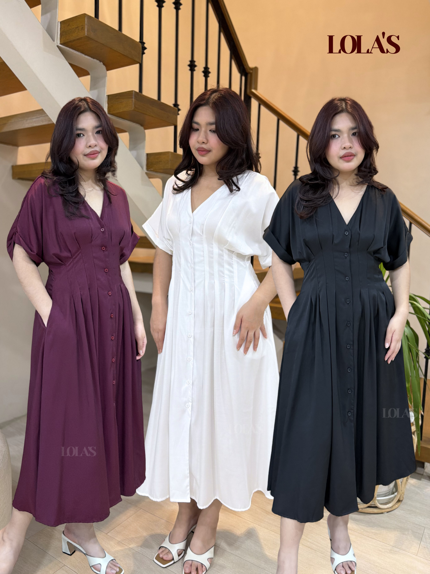 Frederica Dress (Burgundy)