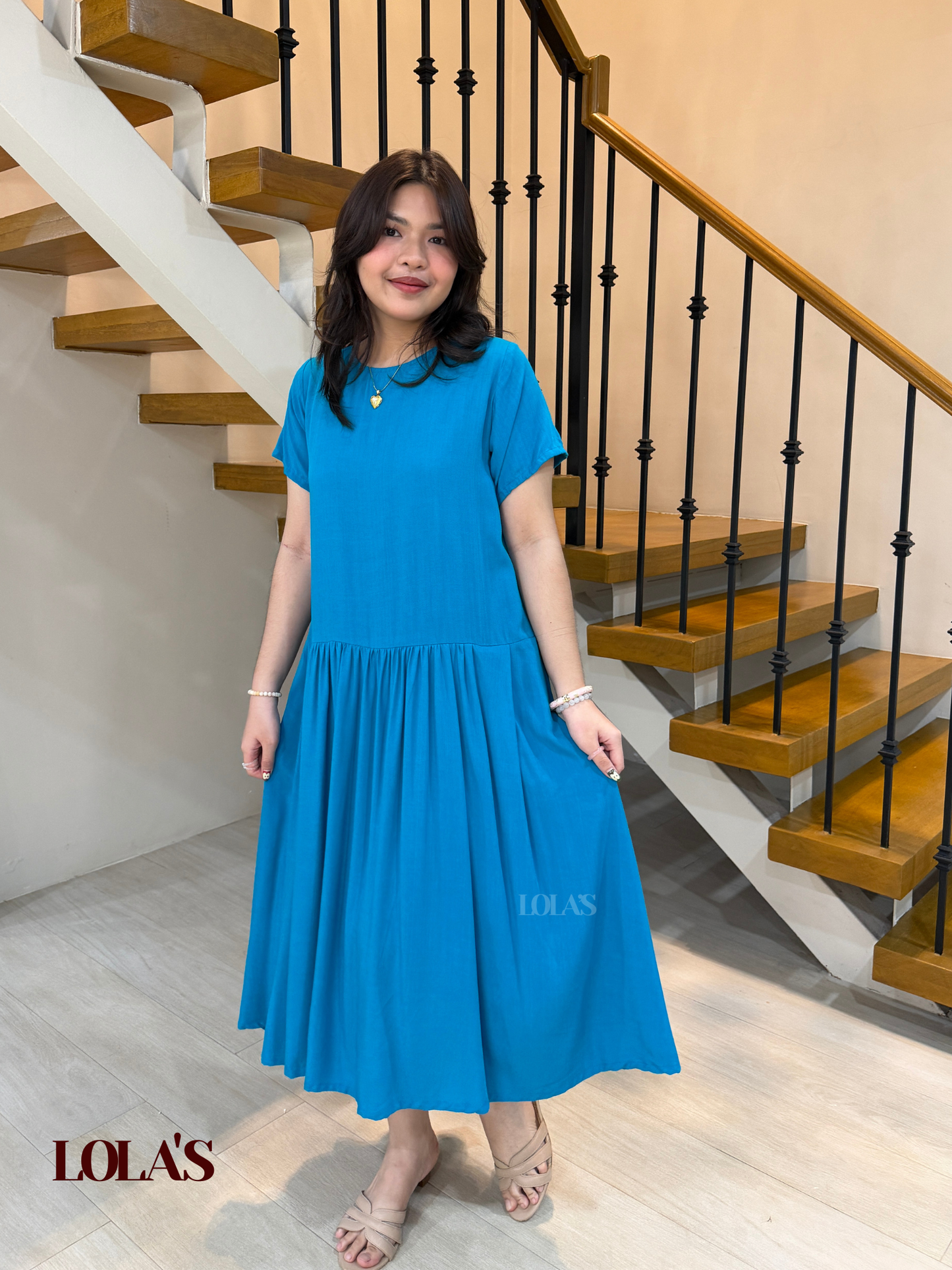 Mina Dress (Aqua Blue)