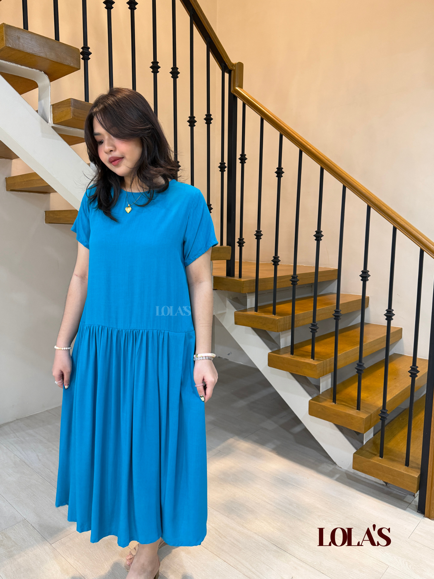 Mina Dress (Aqua Blue)