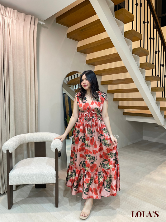 Adeline Dress (Satin Floral)