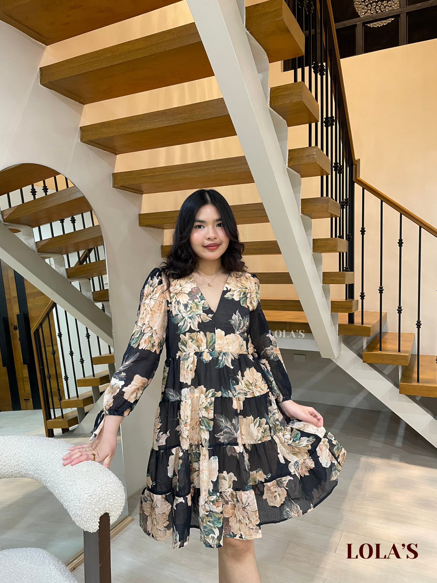 Diana Dress (Black Flora)