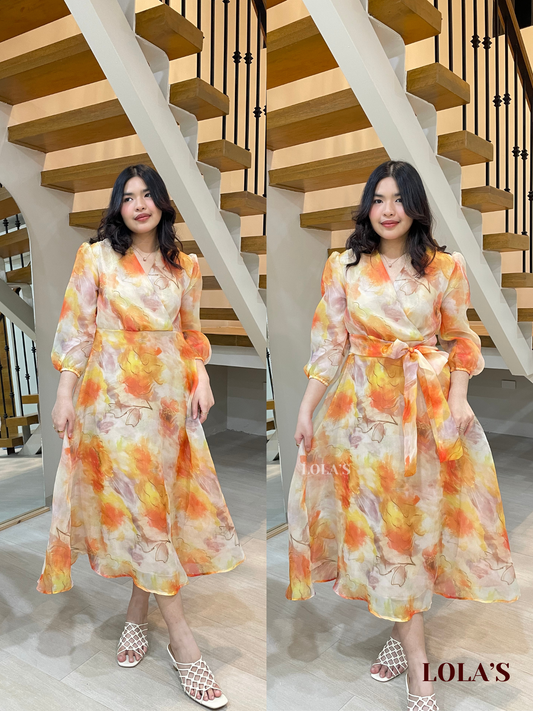 Paula Dress (Abstract Blooms)