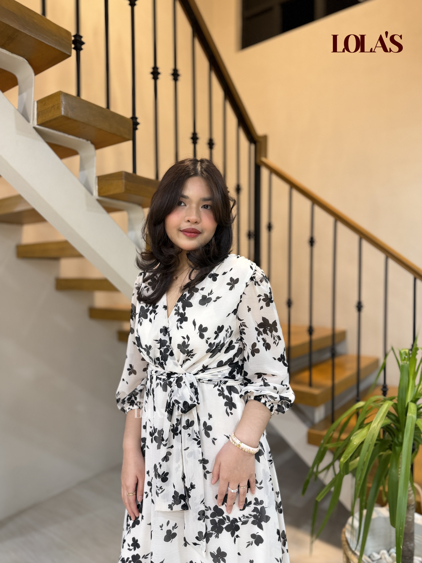 Paula Dress (White Blooms)
