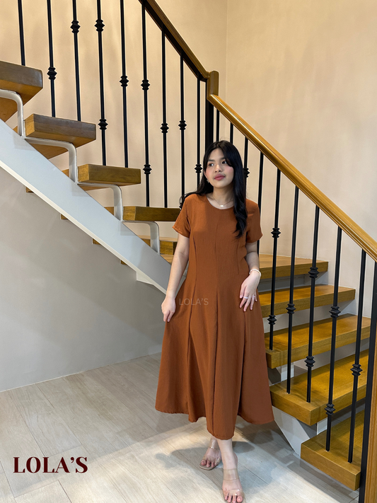 Kathleen Dress (Tan Brown)