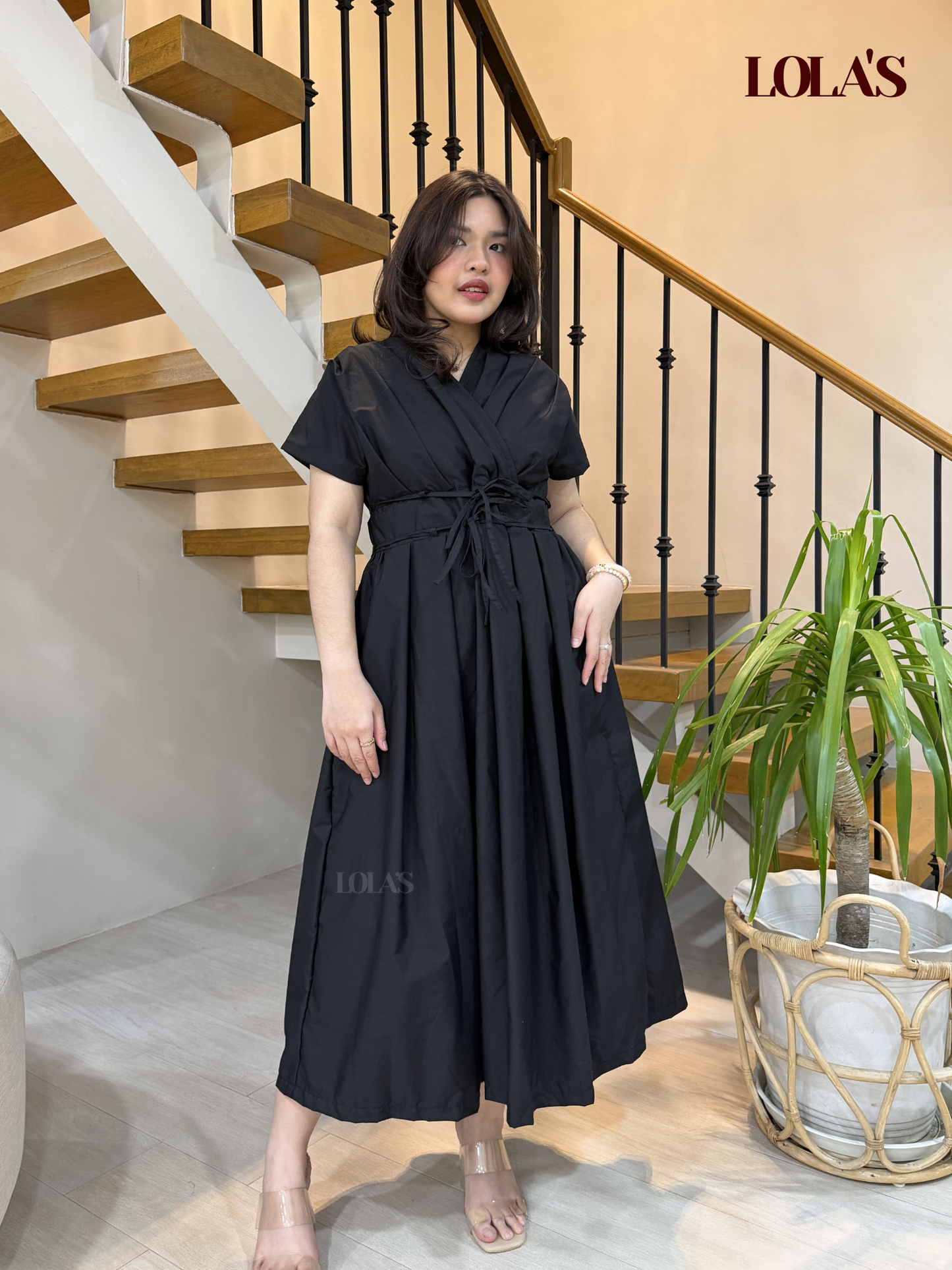 Kaye Dress (Black Poplin)