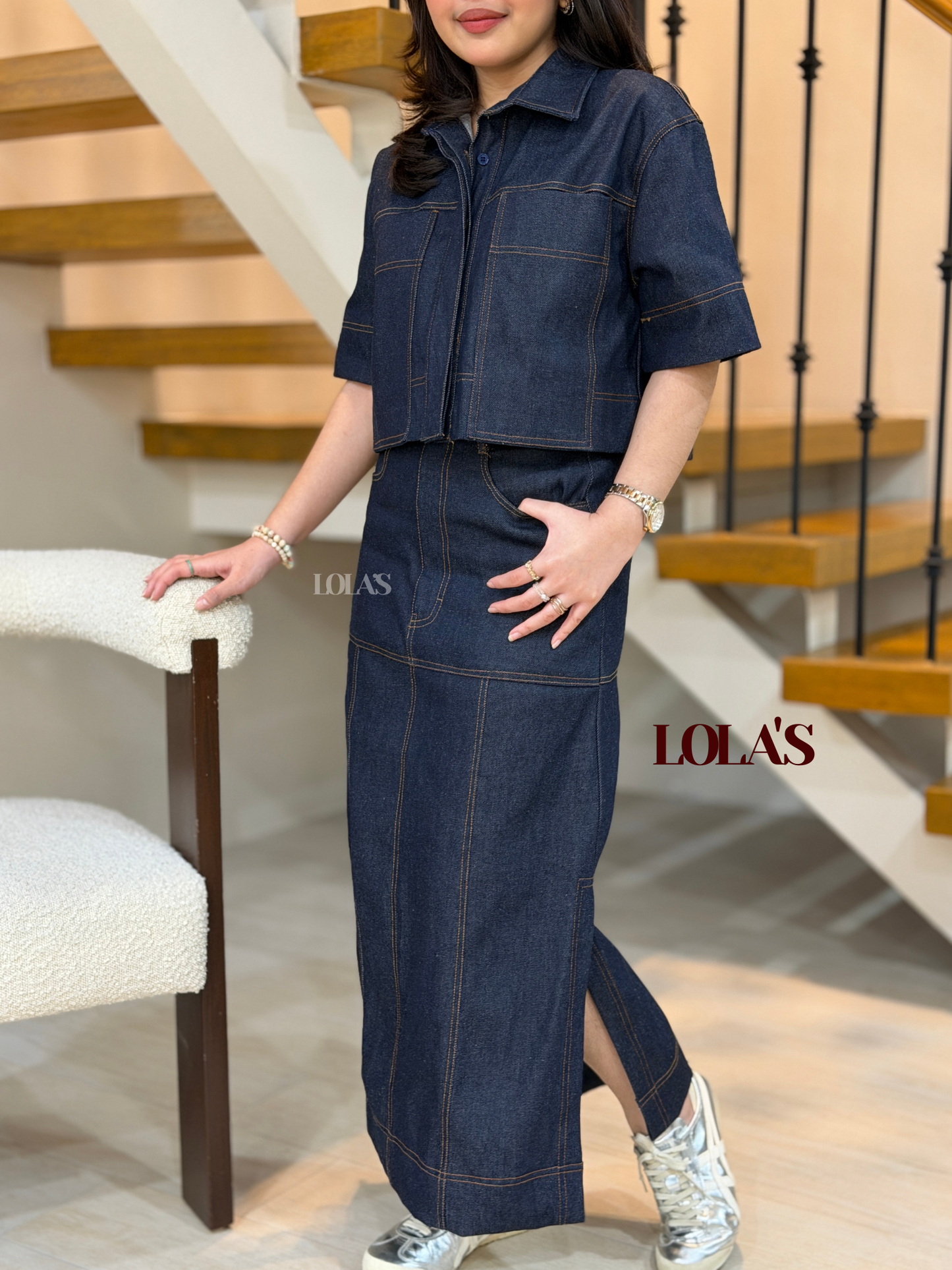 Sabina Skirt (Dark Denim)