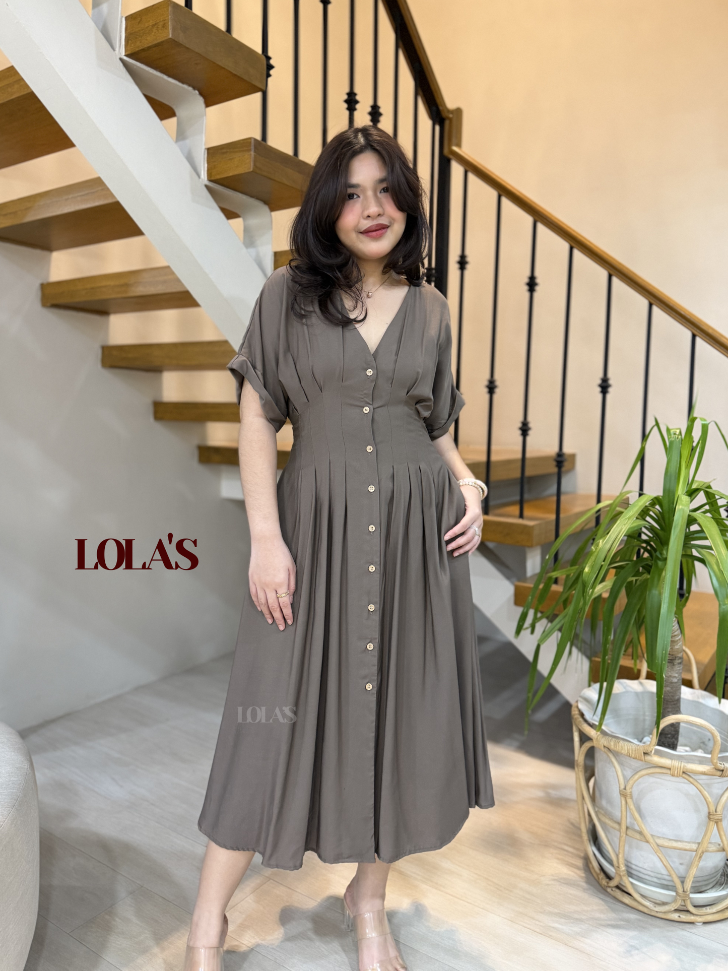 Frederica Dress (Taupe)