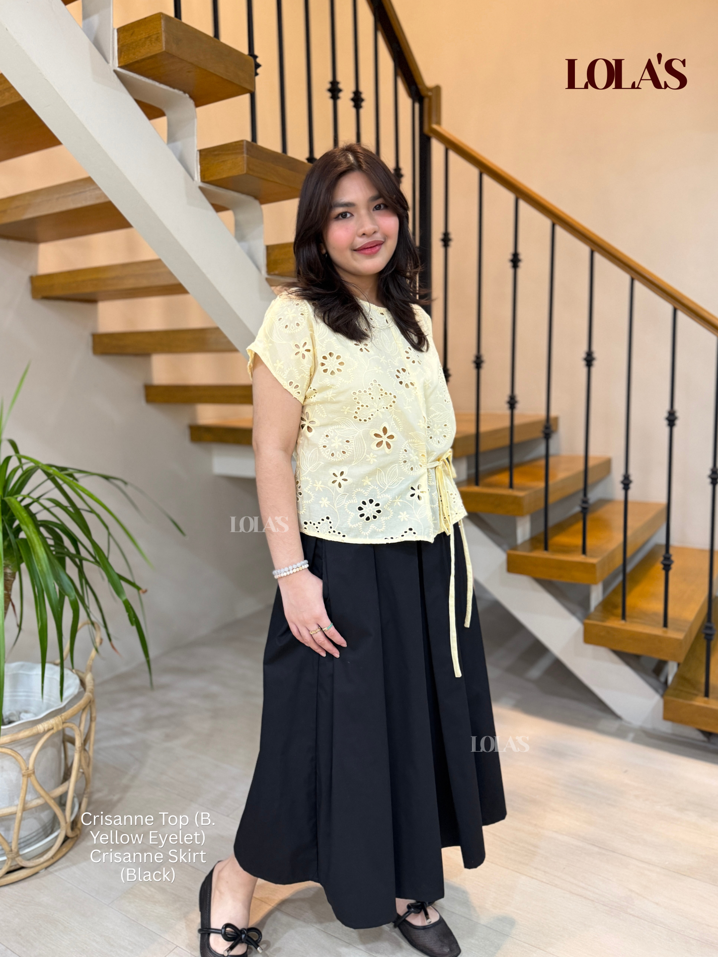 Crisanne Top (Butter Yellow Eyelet)