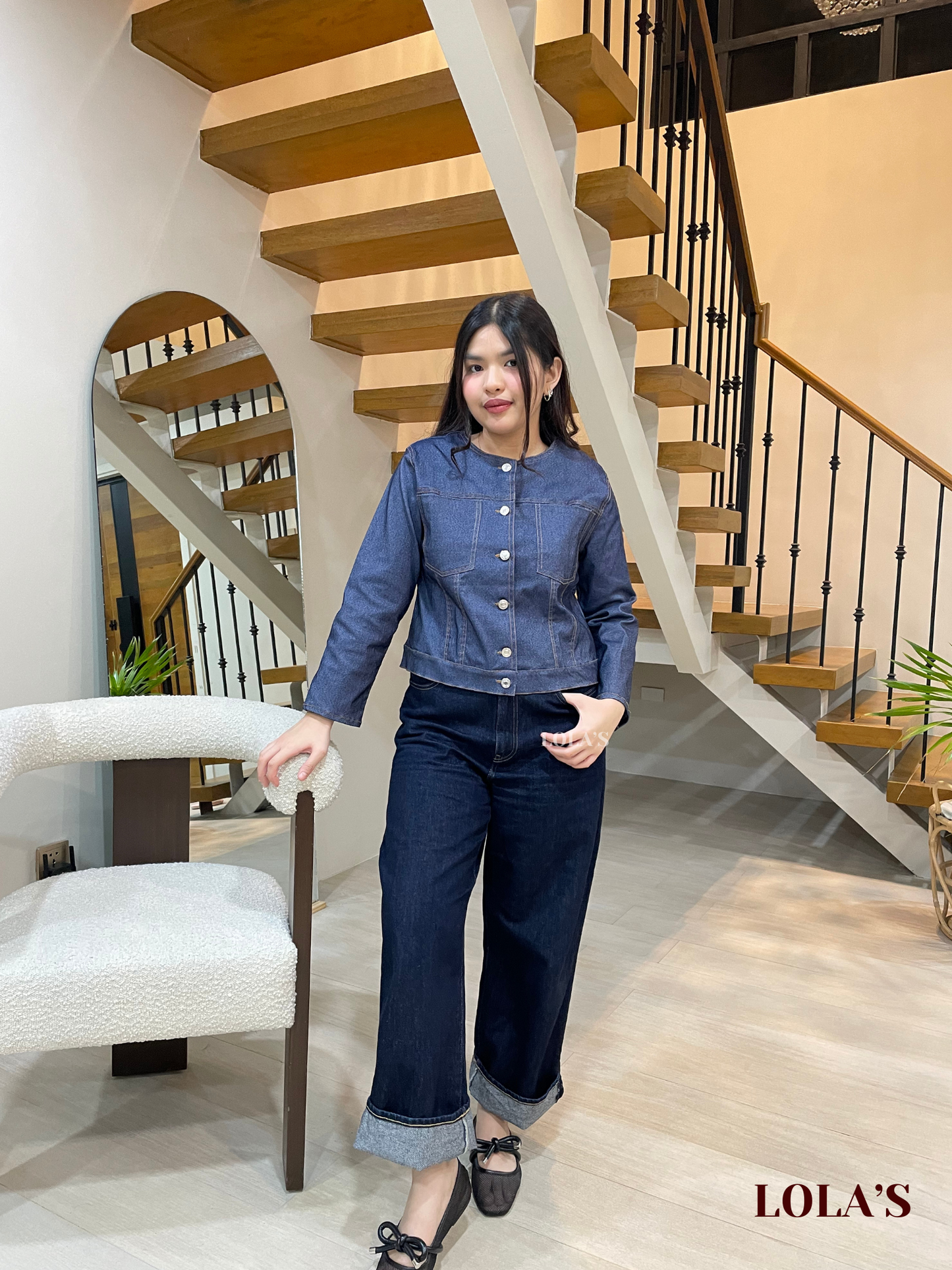 Micaela Top (Gray Denim)