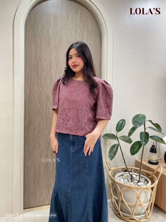 Vivian Top (Dusty Camelia Lace)